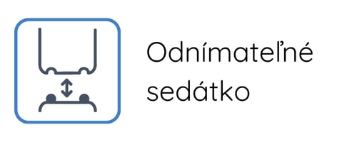 ľahko odnímateľné sedátko